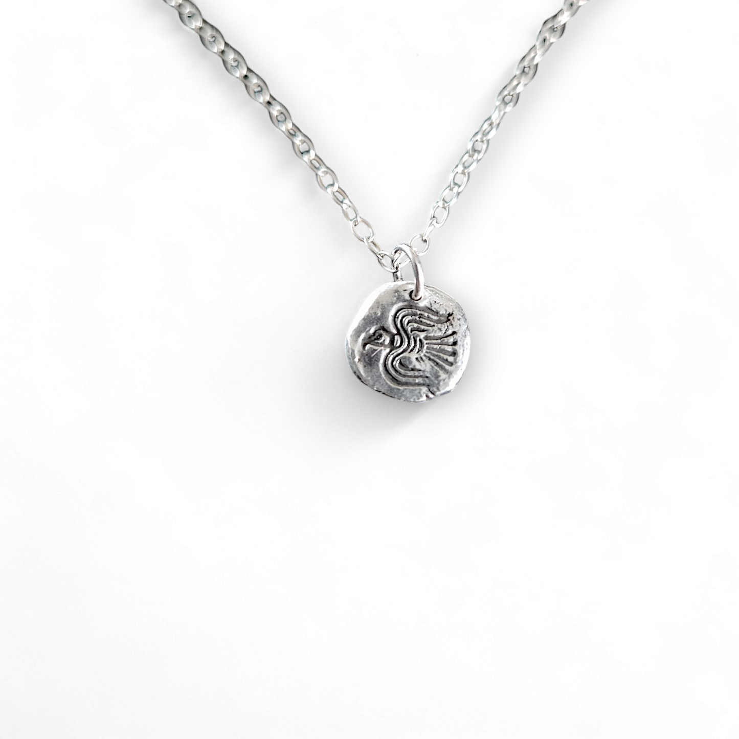 Odin's Raven Fine Silver Mythic Charm Huginn & Muninn Necklace