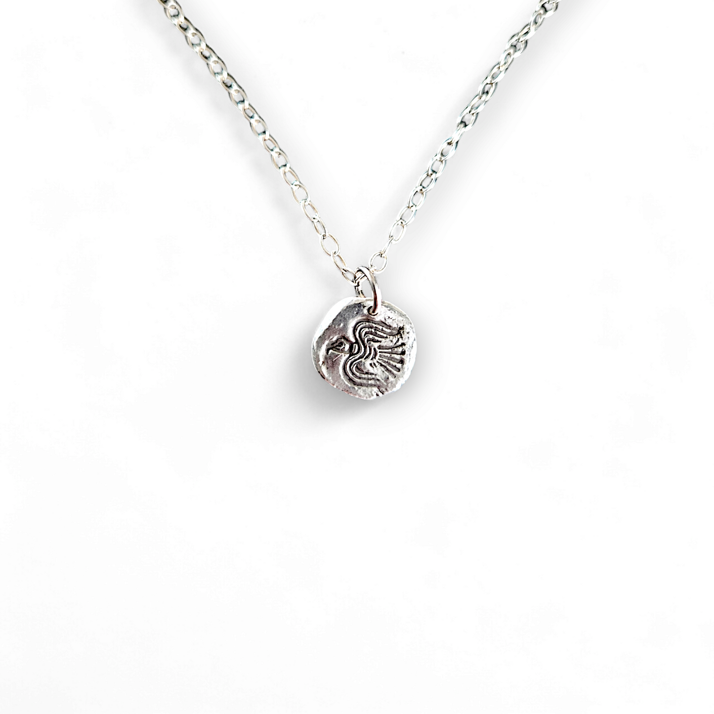 Odin's Raven Fine Silver Mythic Charm Huginn & Muninn Necklace