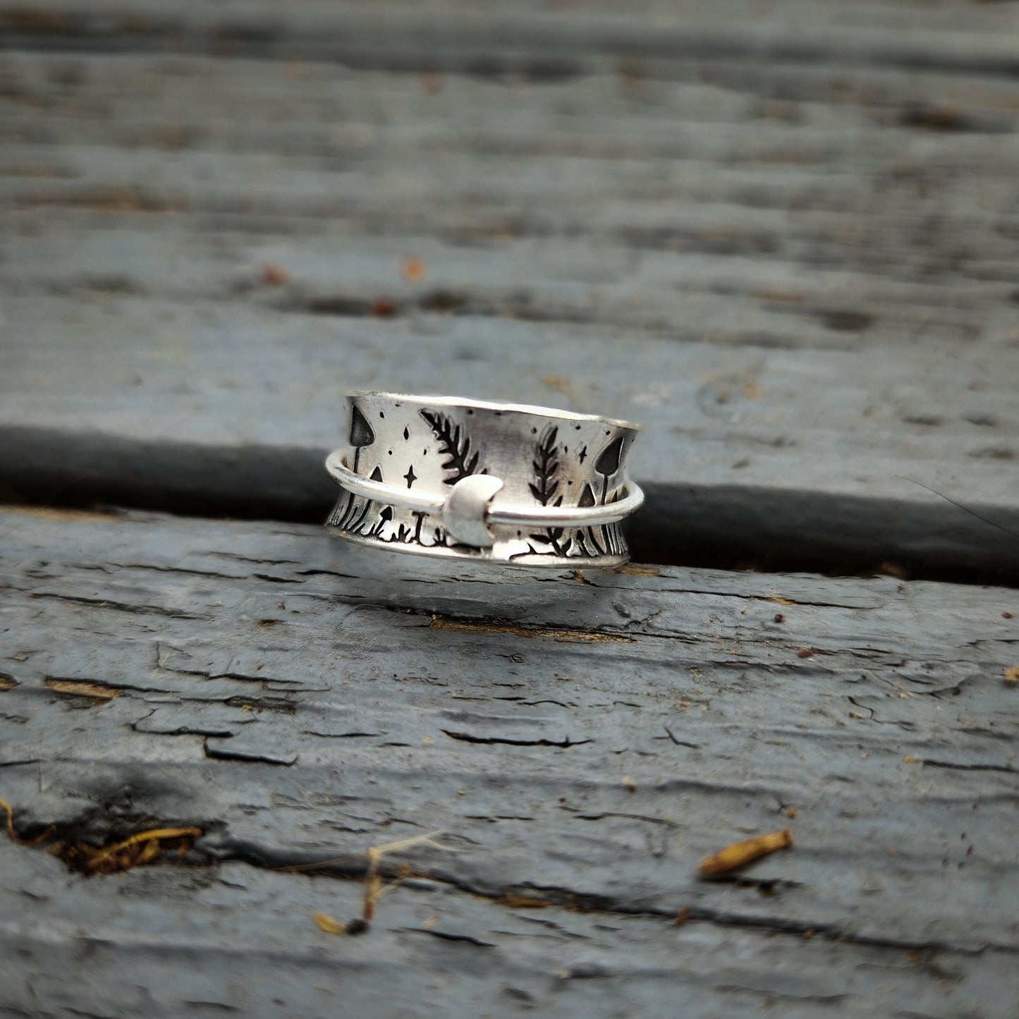 Mushroom Fern Spinner Ring