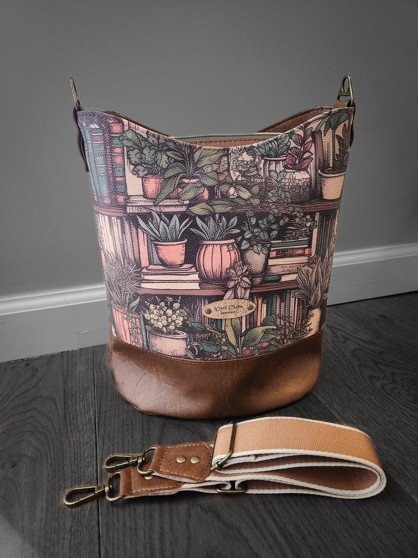 Hidden Library Bucket Bag | Book Lover Shoulder Bag