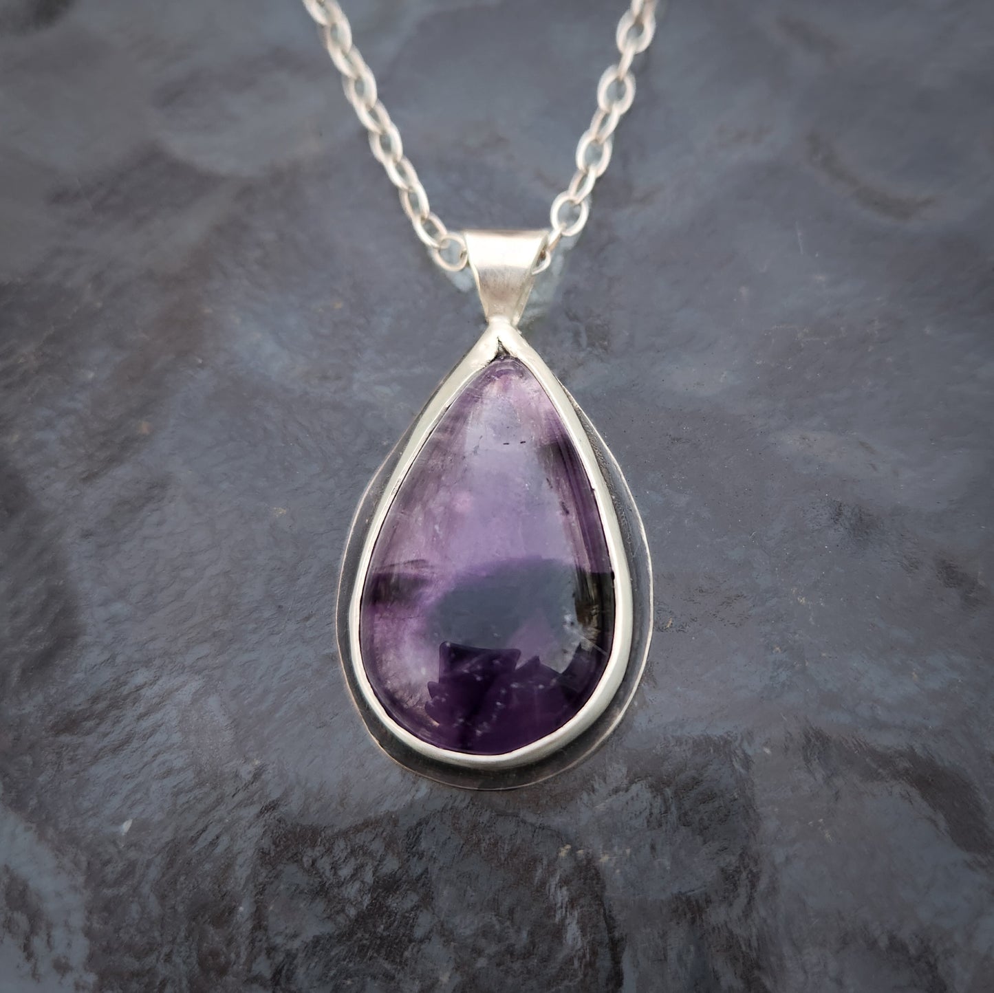 Crimson Veil Castle Necklace | Sterling Silver Amethyst Pendant