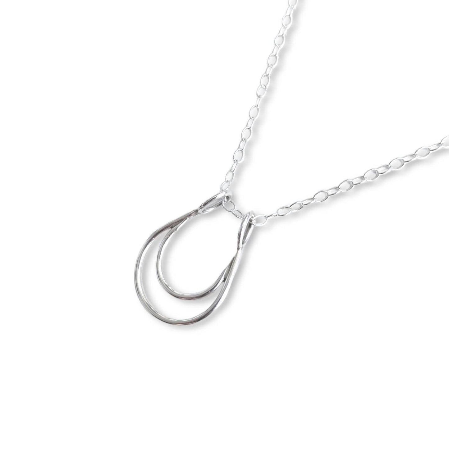 Crescent Moon Ring Holder Necklace | Sterling Silver Pendant | Made to Order