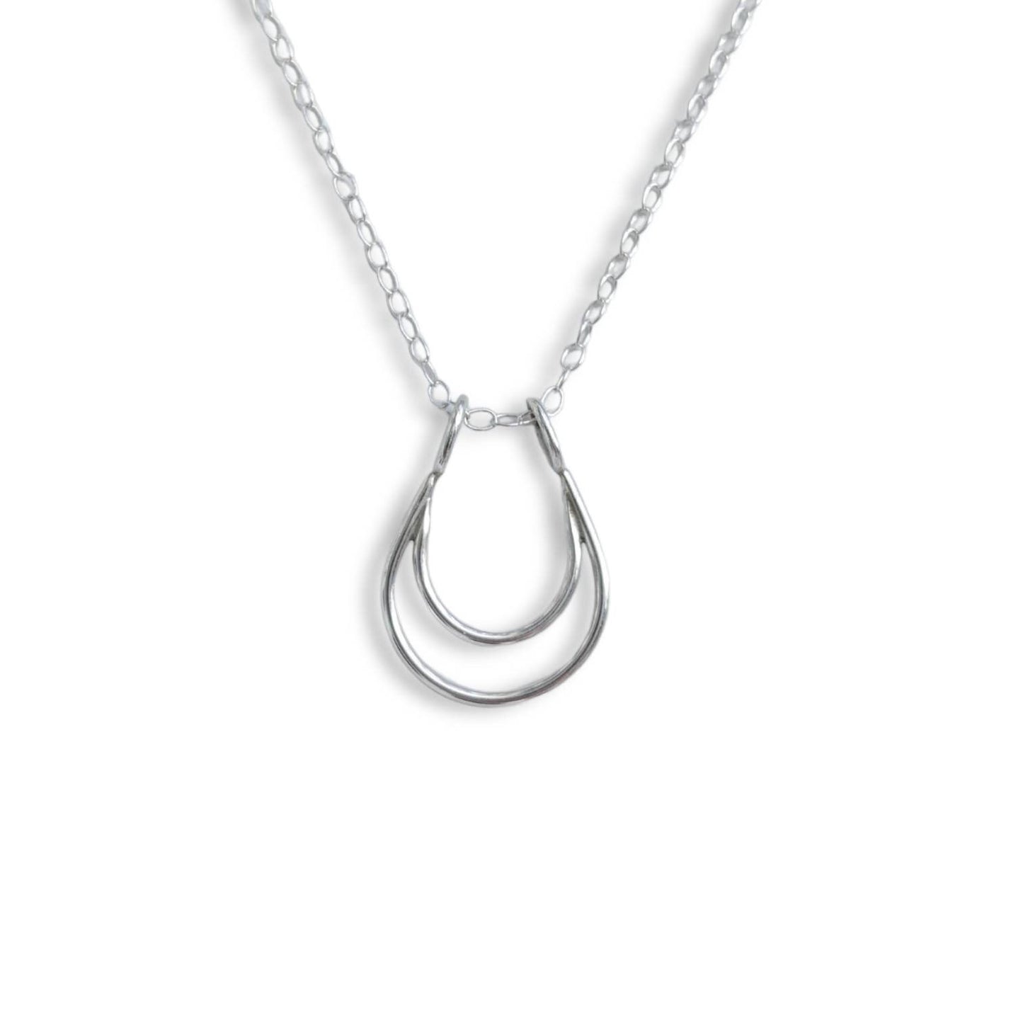 Crescent Moon Ring Holder Necklace | Sterling Silver Pendant | Made to Order