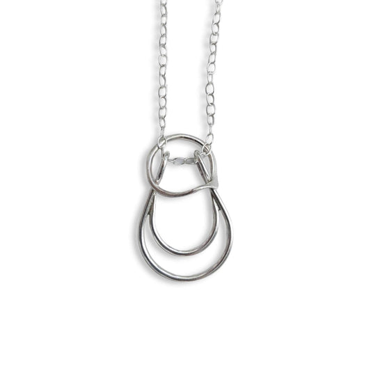 Crescent Moon Ring Holder Necklace | Sterling Silver Pendant | Made to Order