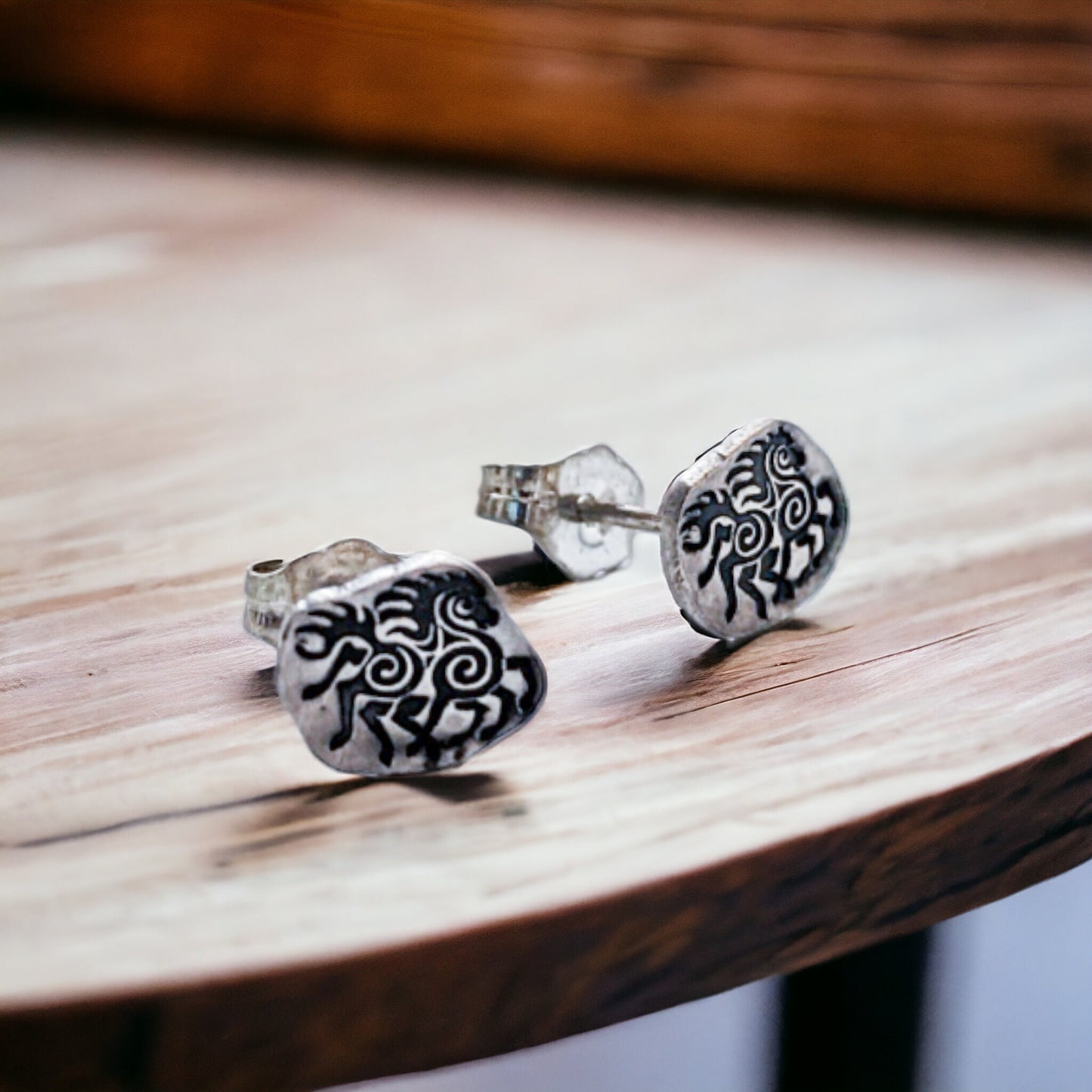 Minimalist Sterling Silver Sleipnir Stud Earrings - Odin's Horse - Norse Pagan Jewelry - Unique Gift for Viking and Heathen Enthusiasts