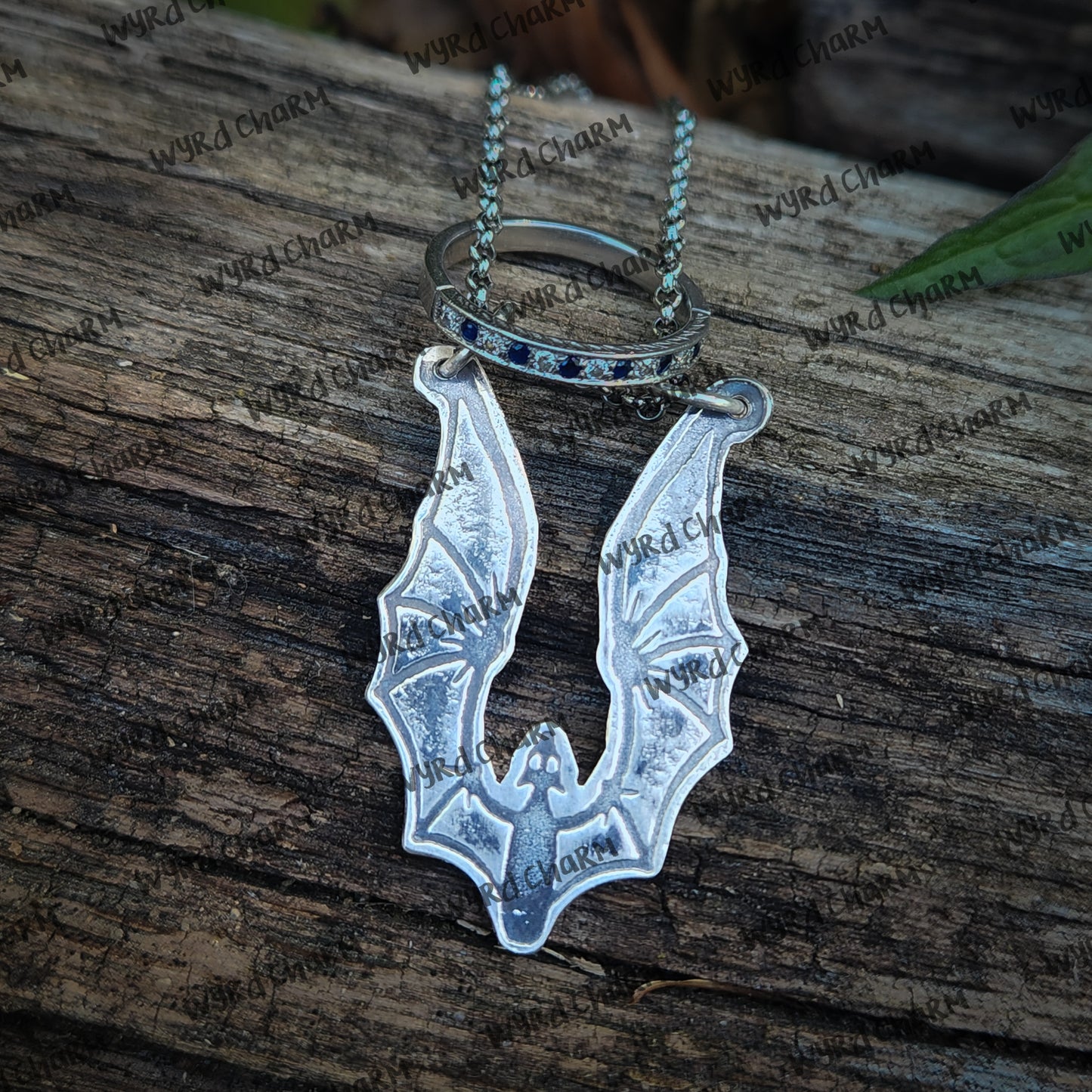 Bat Ring Keeper Necklace | Witchy Sterling Silver Ring Holder