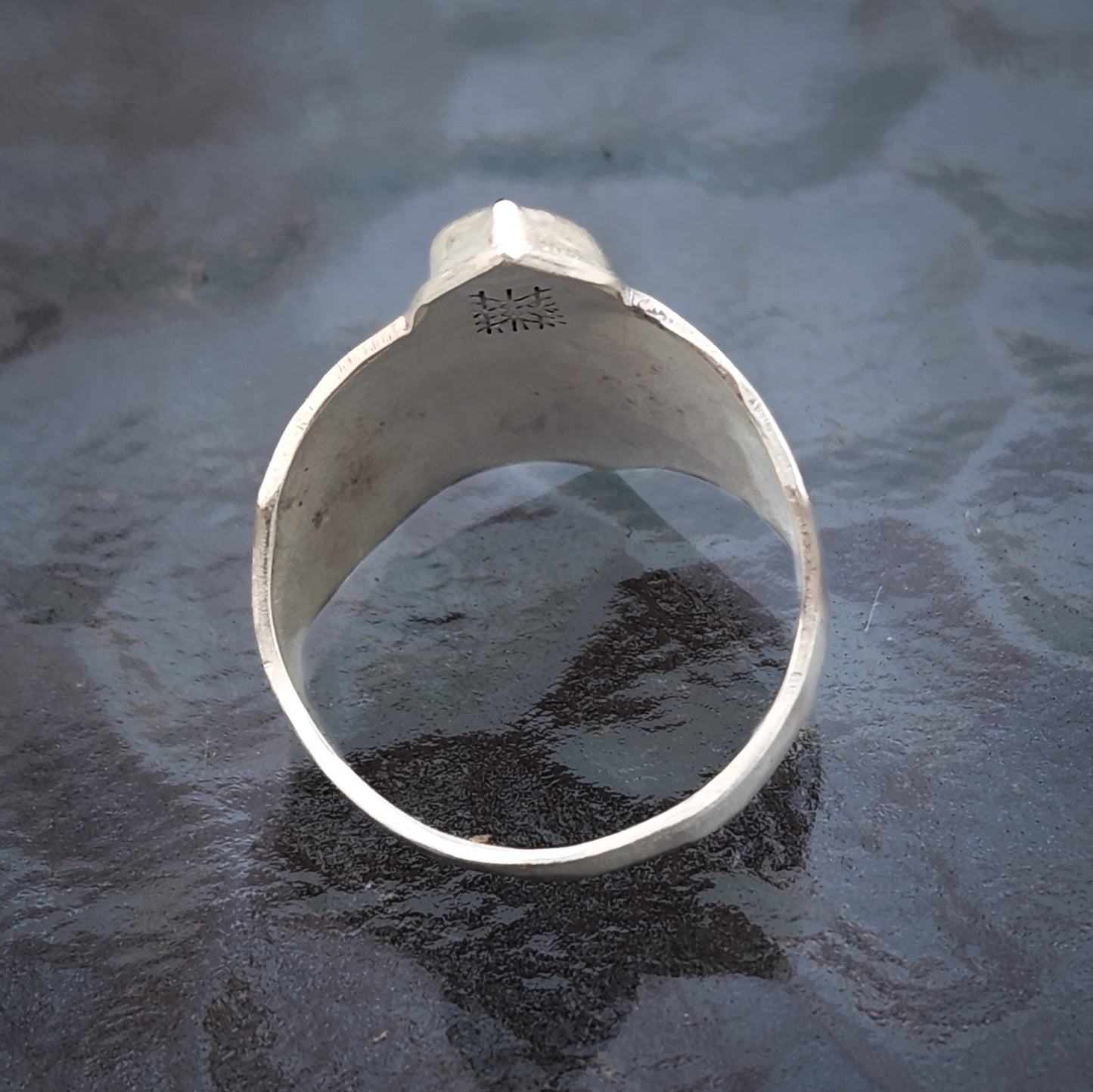 Crimson Night Bat Ring | Garnet Sterling Silver Statement Ring