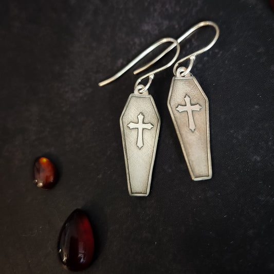 Vampire Gothic Cross Earrings