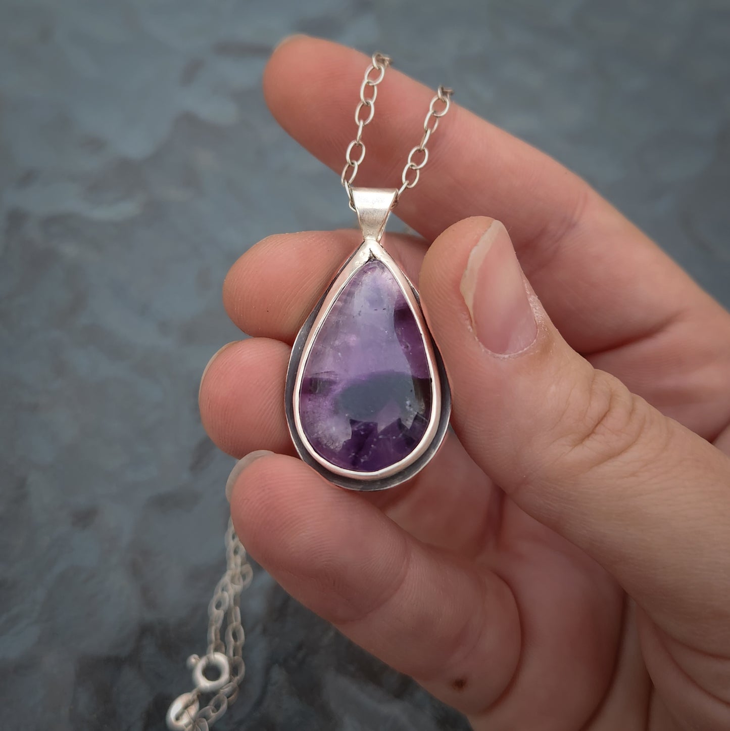 Crimson Veil Castle Necklace | Sterling Silver Amethyst Pendant