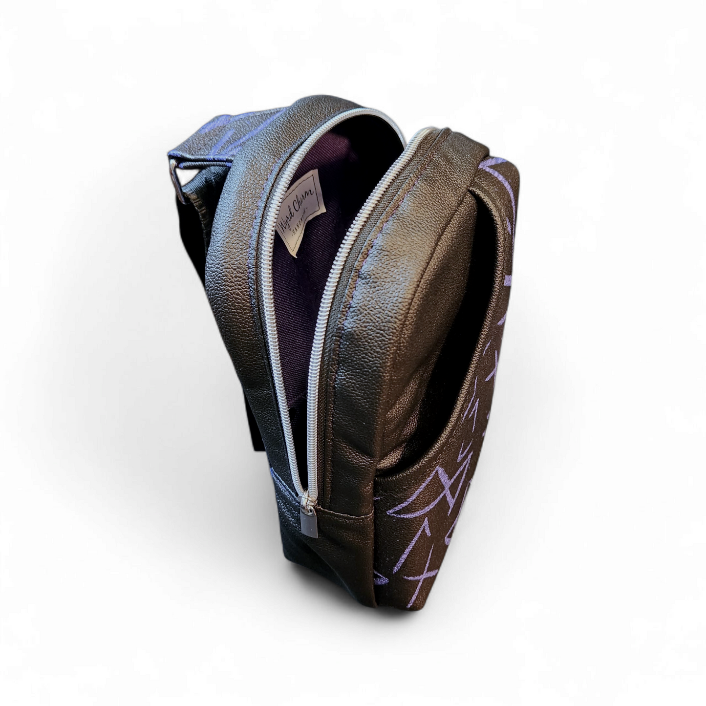 Norse Runes Crossbody Sling Bag: Viking Faux Leather Purse