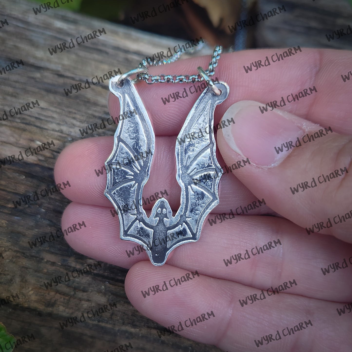 Bat Ring Keeper Necklace | Witchy Sterling Silver Ring Holder