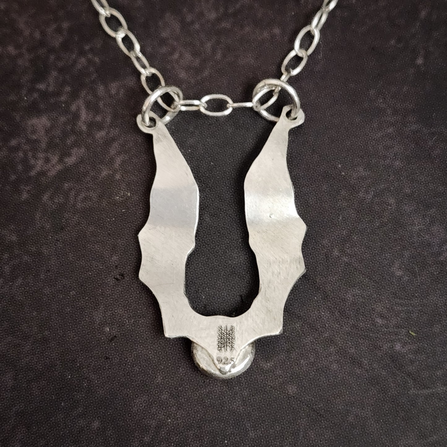 Emberwing Hatchling Pendant – Sterling Silver Mini Dragon Necklace with Garnet