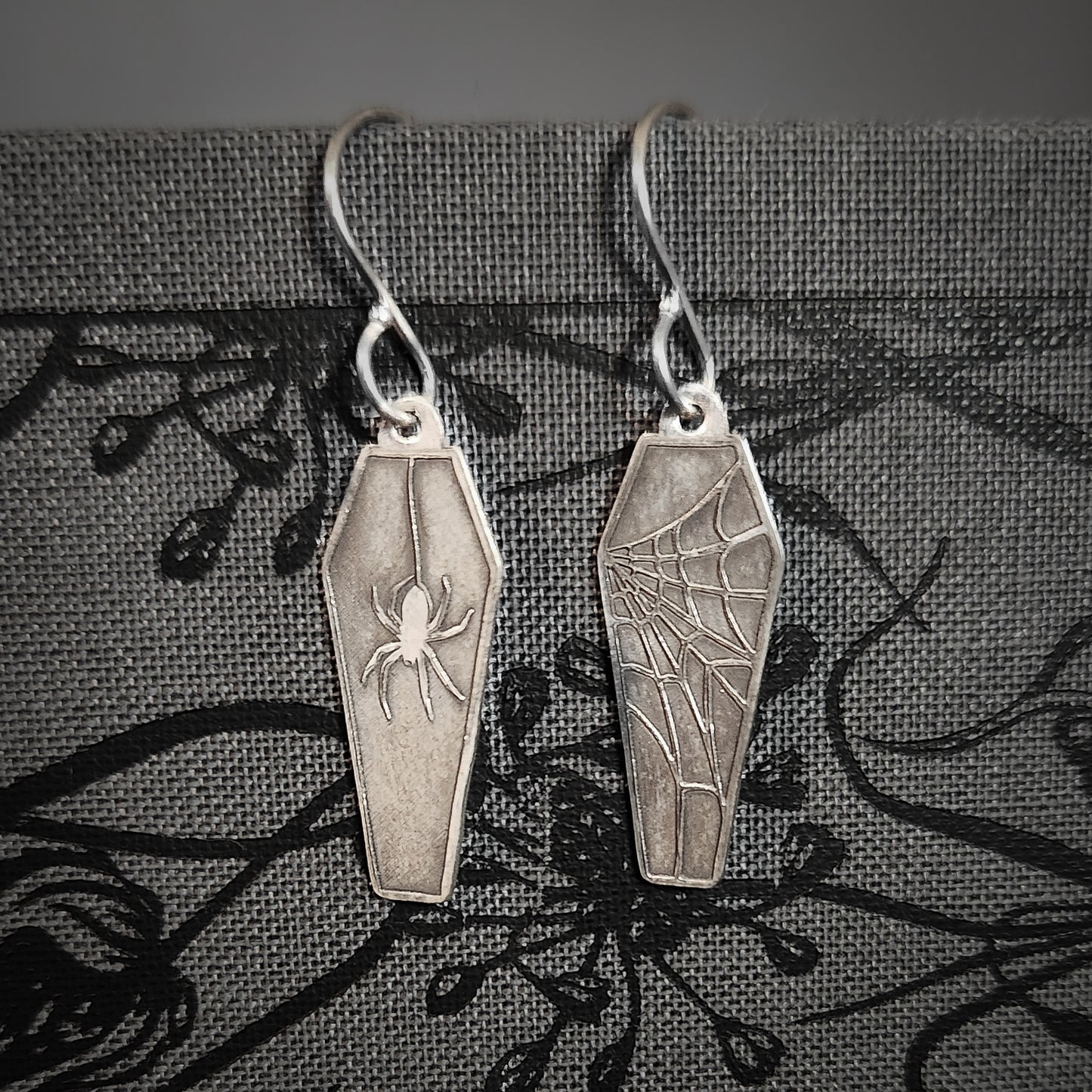 Spider Coffin Earrings