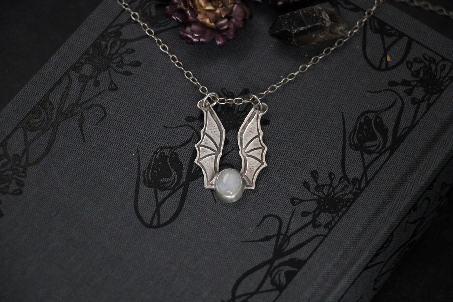 Moon Guardian – Sterling Silver Dragon Ring Keeper Necklace
