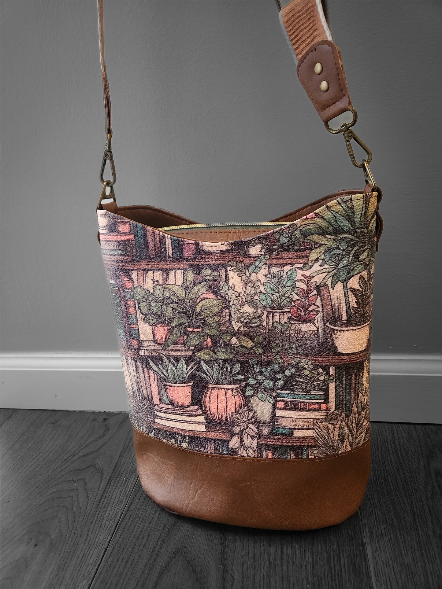 Hidden Library Bucket Bag | Book Lover Shoulder Bag