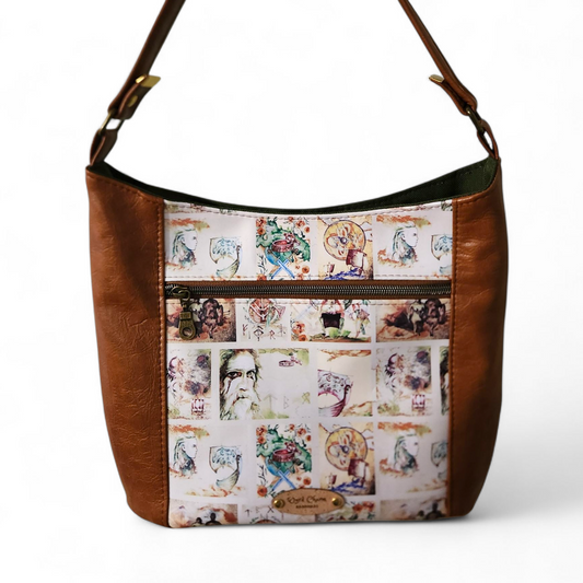 Viking Saga Shoulder Bag: Odin Print Faux Leather Norse Mythology Purse