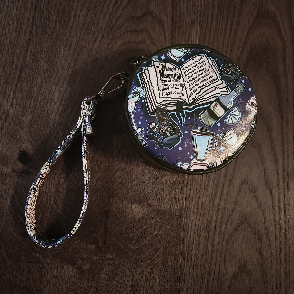 Midnight Margaritas Round Wristlet | Witchy Cocktail Bag