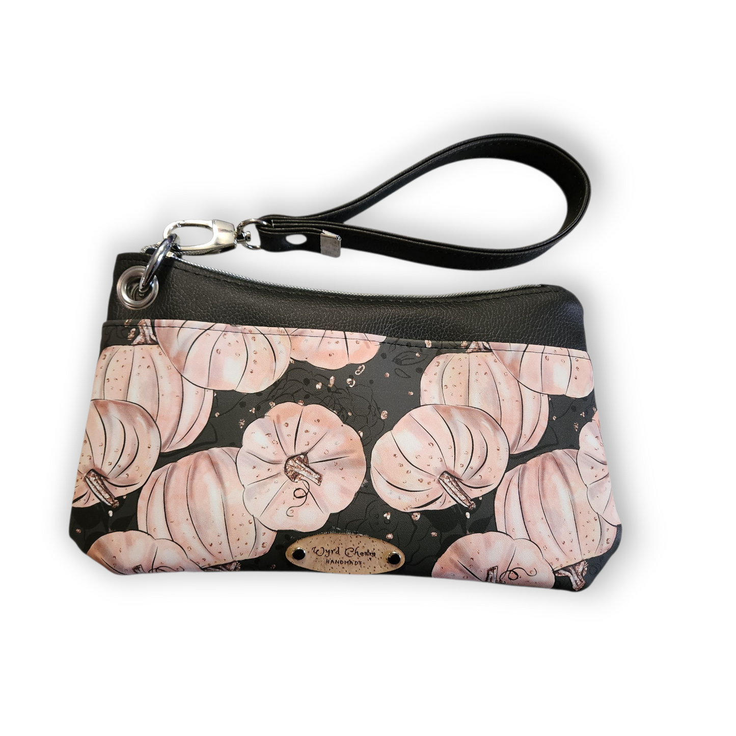 Heirloom Pumpkin Wristlet: Autumn Witchy Faux Leather Clutch