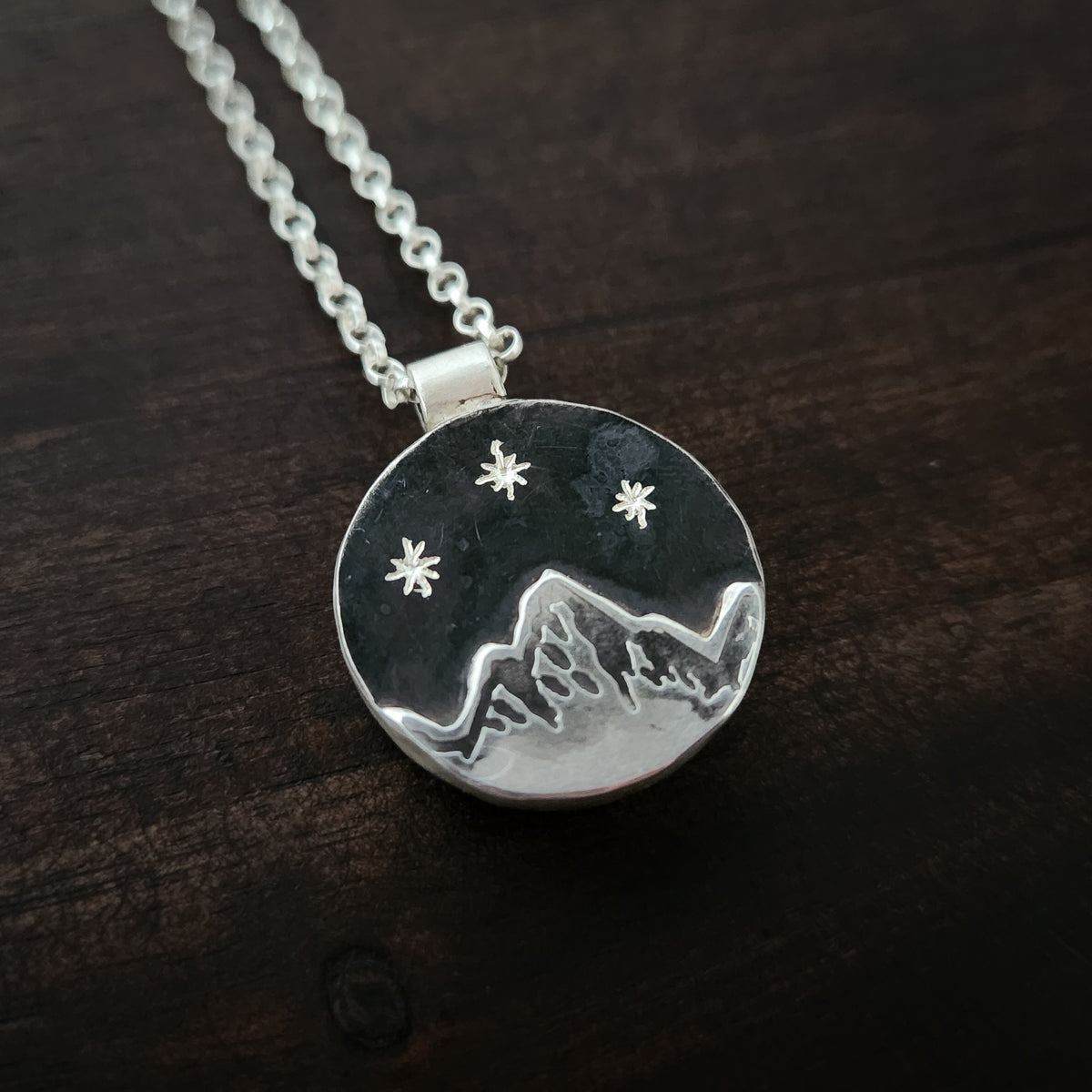 Beyond the Stars | Sterling Silver Druzy Quartz Mountain Necklace