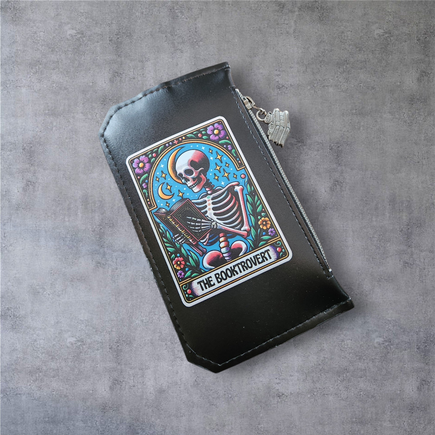 Booktrovert Wallet – Tarot Art Skeleton Purse Pal for Spicy Book Lovers