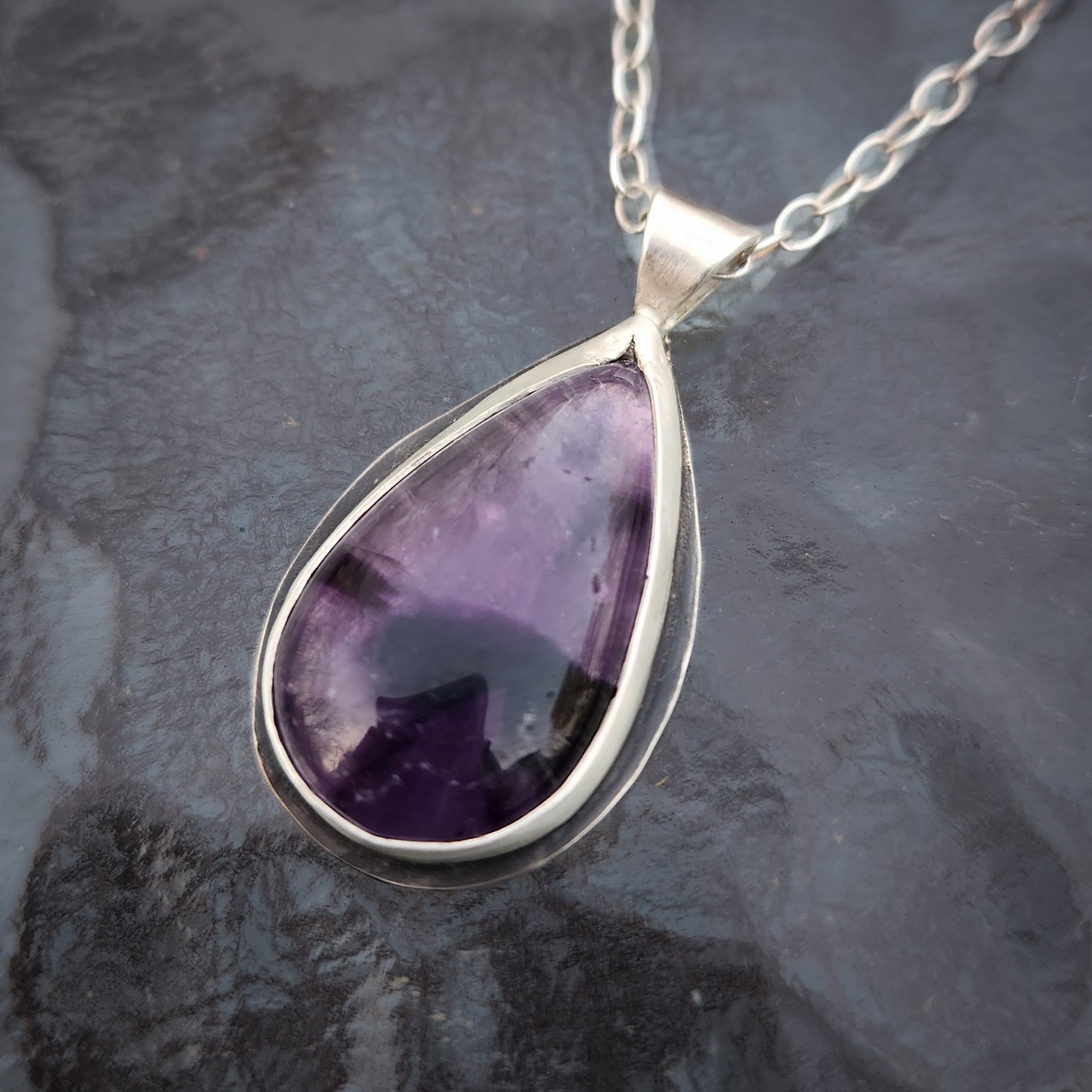 Crimson Veil Castle Necklace | Sterling Silver Amethyst Pendant