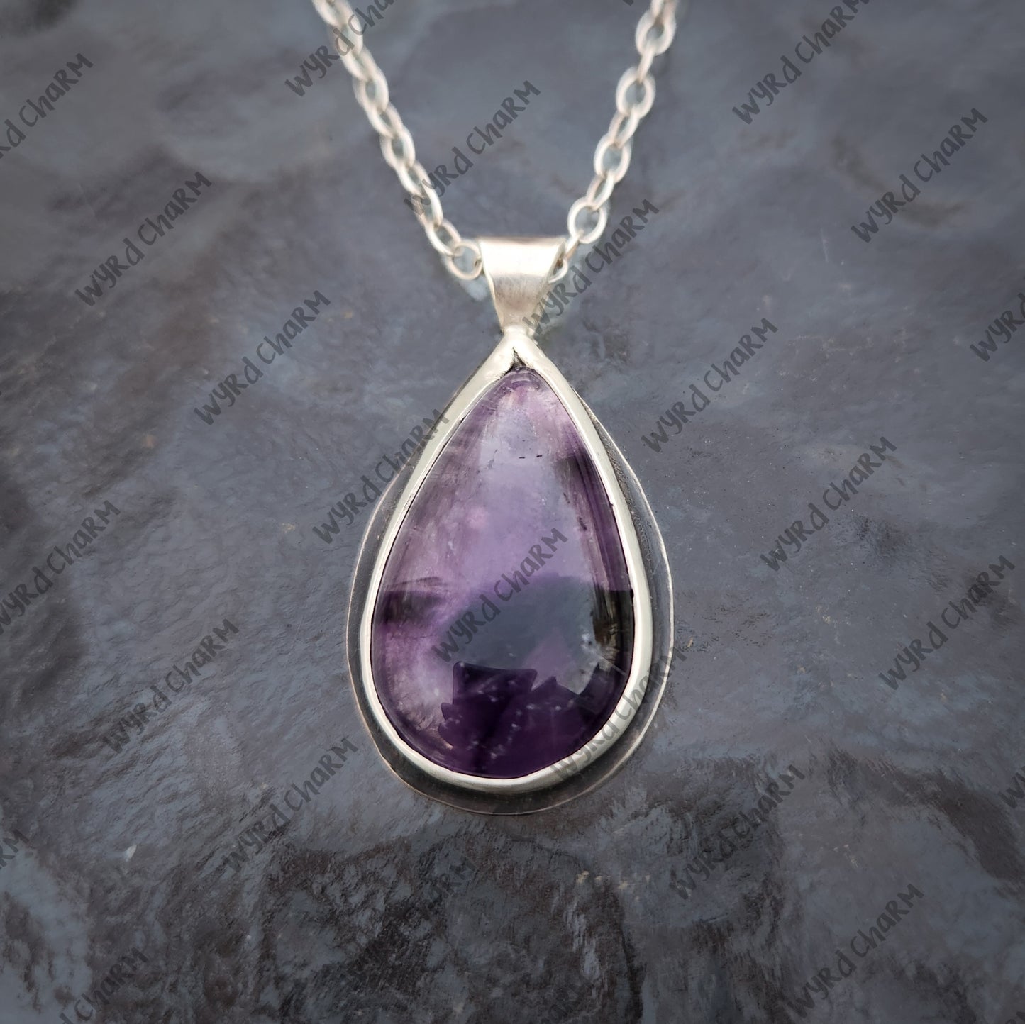 Crimson Veil Castle Necklace | Sterling Silver Amethyst Pendant