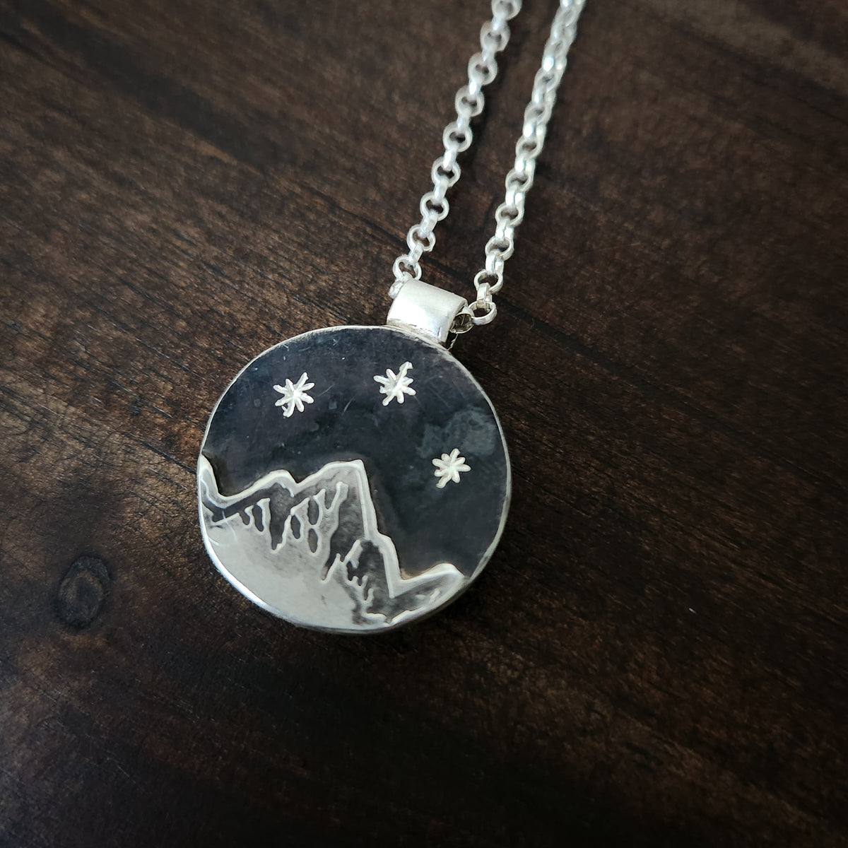 Beyond the Stars | Sterling Silver Druzy Quartz Mountain Necklace