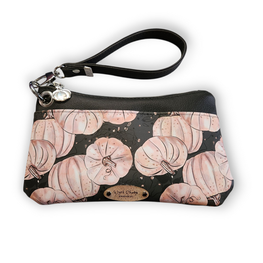 Heirloom Pumpkin Wristlet: Autumn Witchy Faux Leather Clutch
