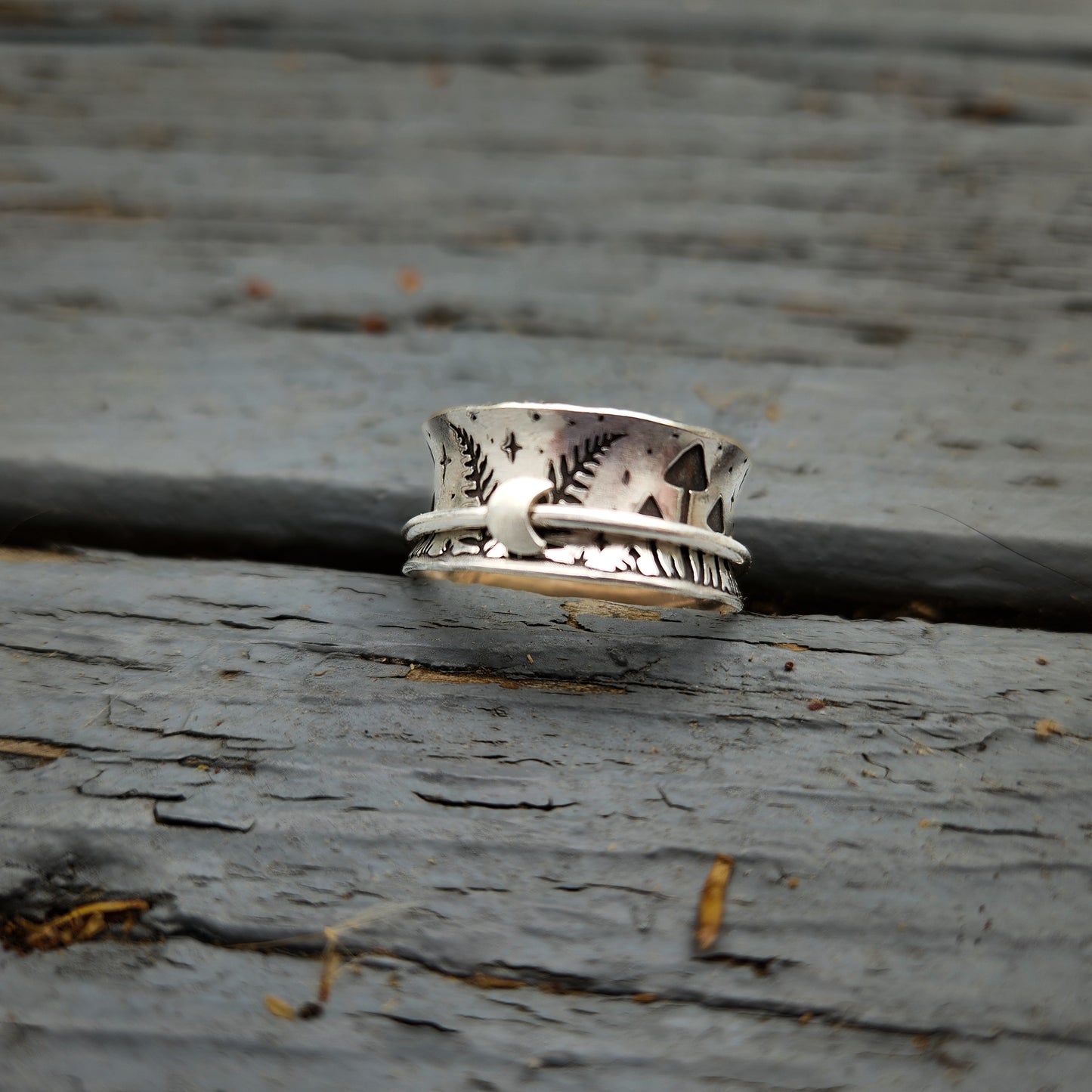 Mushroom Fern Spinner Ring
