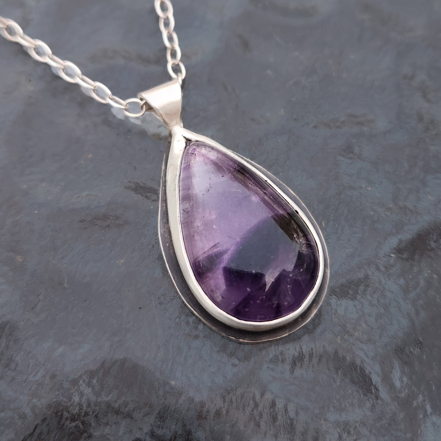 Crimson Veil Castle Necklace | Sterling Silver Amethyst Pendant