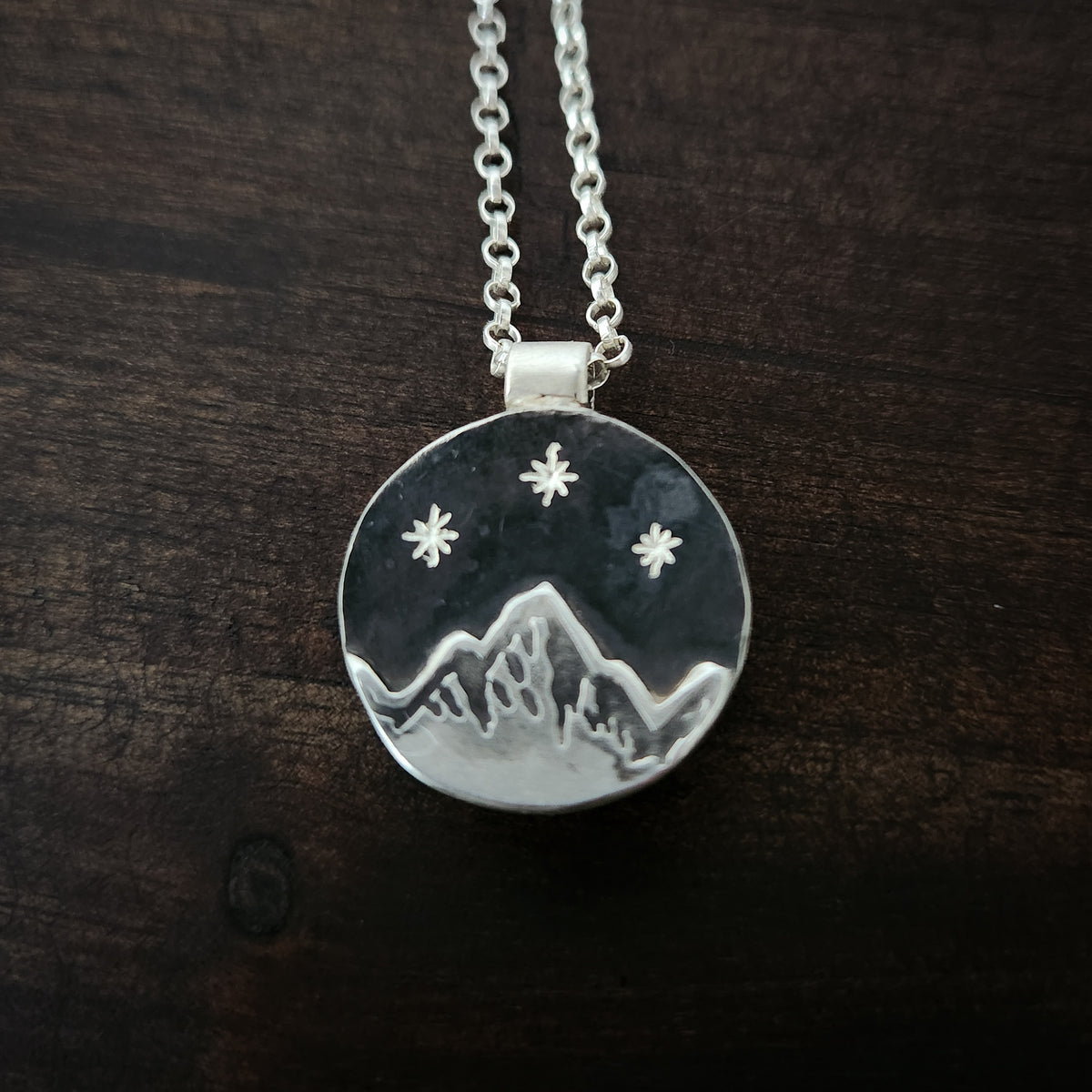 Beyond the Stars | Sterling Silver Druzy Quartz Mountain Necklace