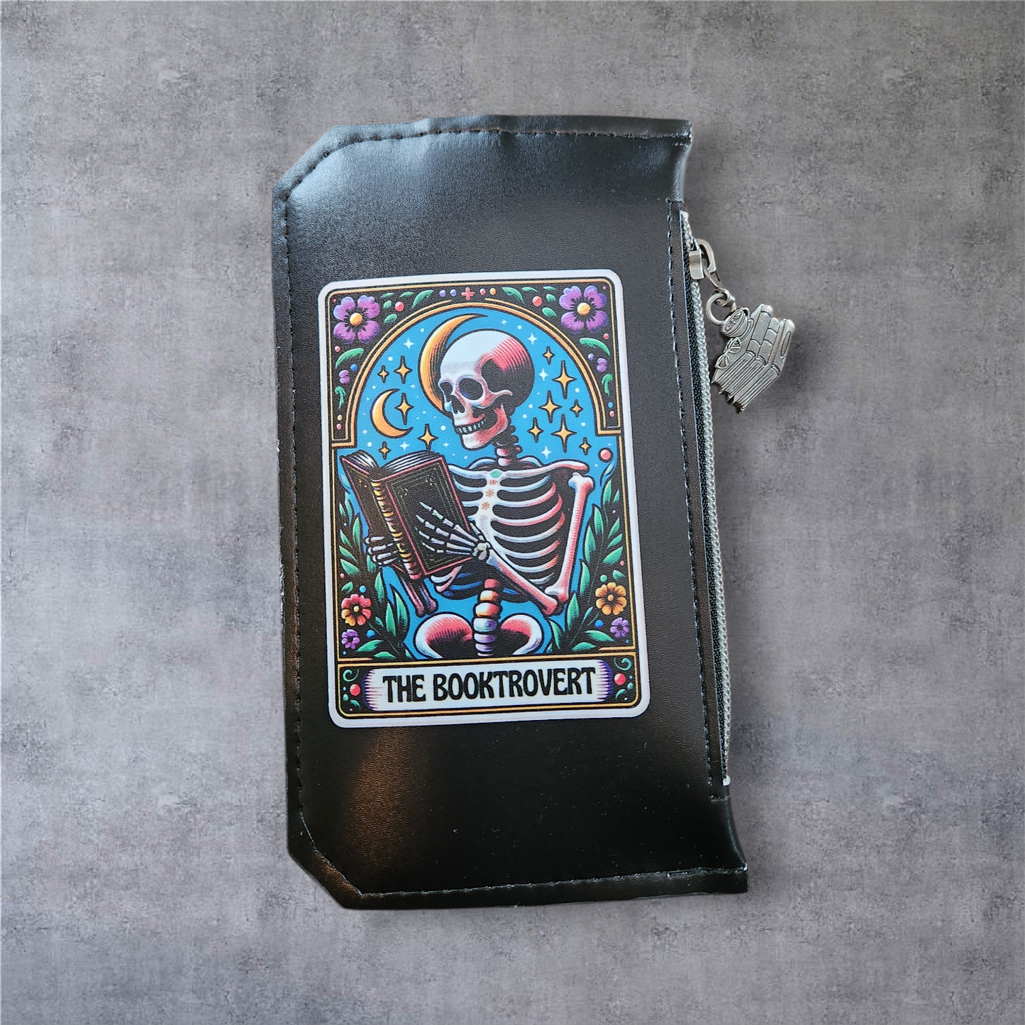 Booktrovert Wallet – Tarot Art Skeleton Purse Pal for Spicy Book Lovers