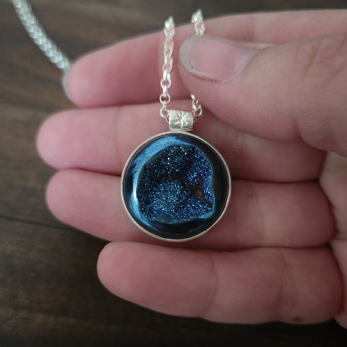 Beyond the Stars | Sterling Silver Druzy Quartz Mountain Necklace
