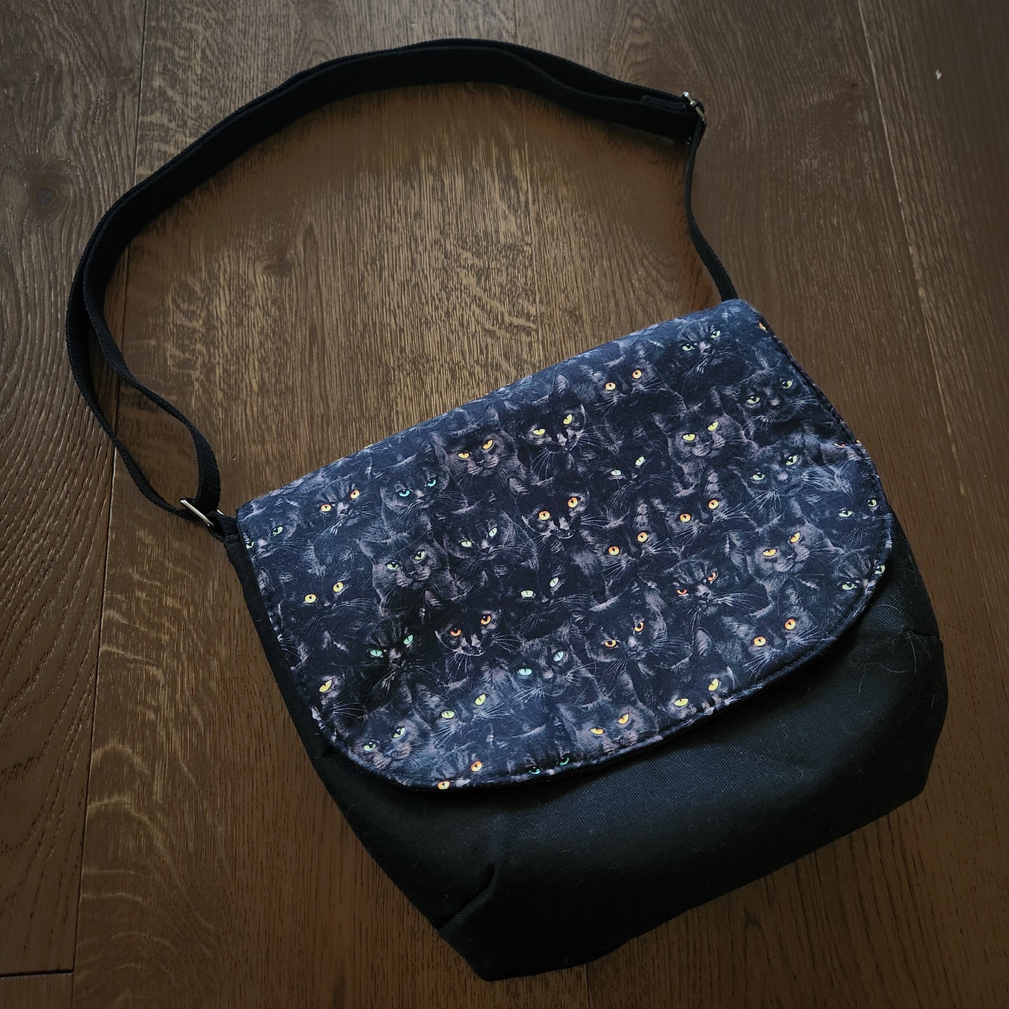 Black Cat Messenger Bag